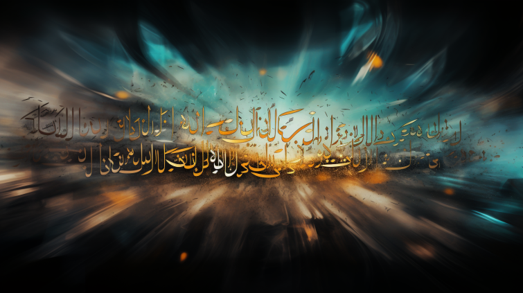 photo with arabic letters are flying